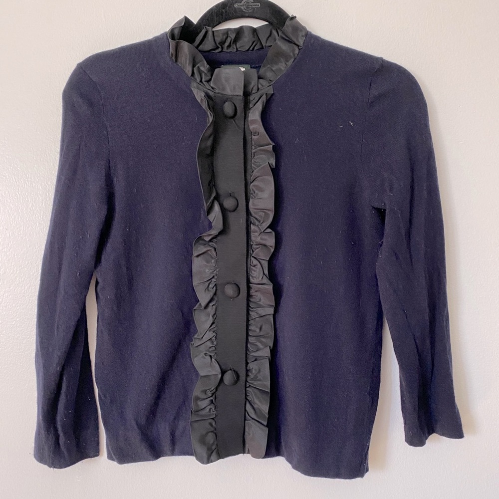 Sophisticated navy and black sweater